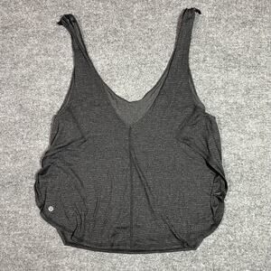 Lululemon Tank Top Womens 4 Gray Heathered Relaxed Scoop Neck Lightweight Yoga
